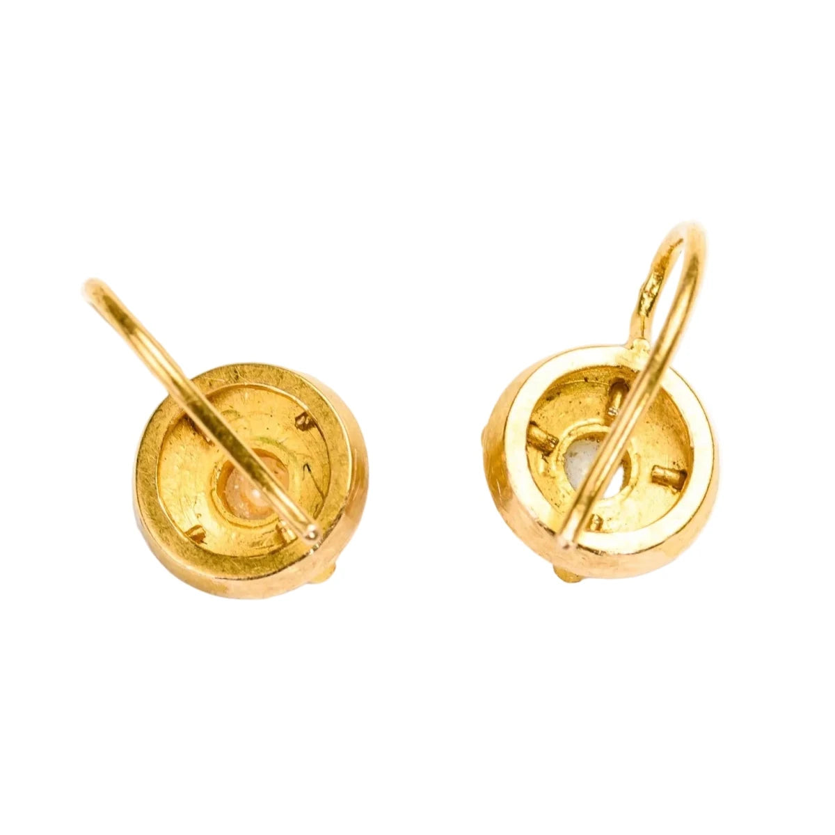 Boucles d'oreilles Pendantes en or jaune et perles - Castafiore