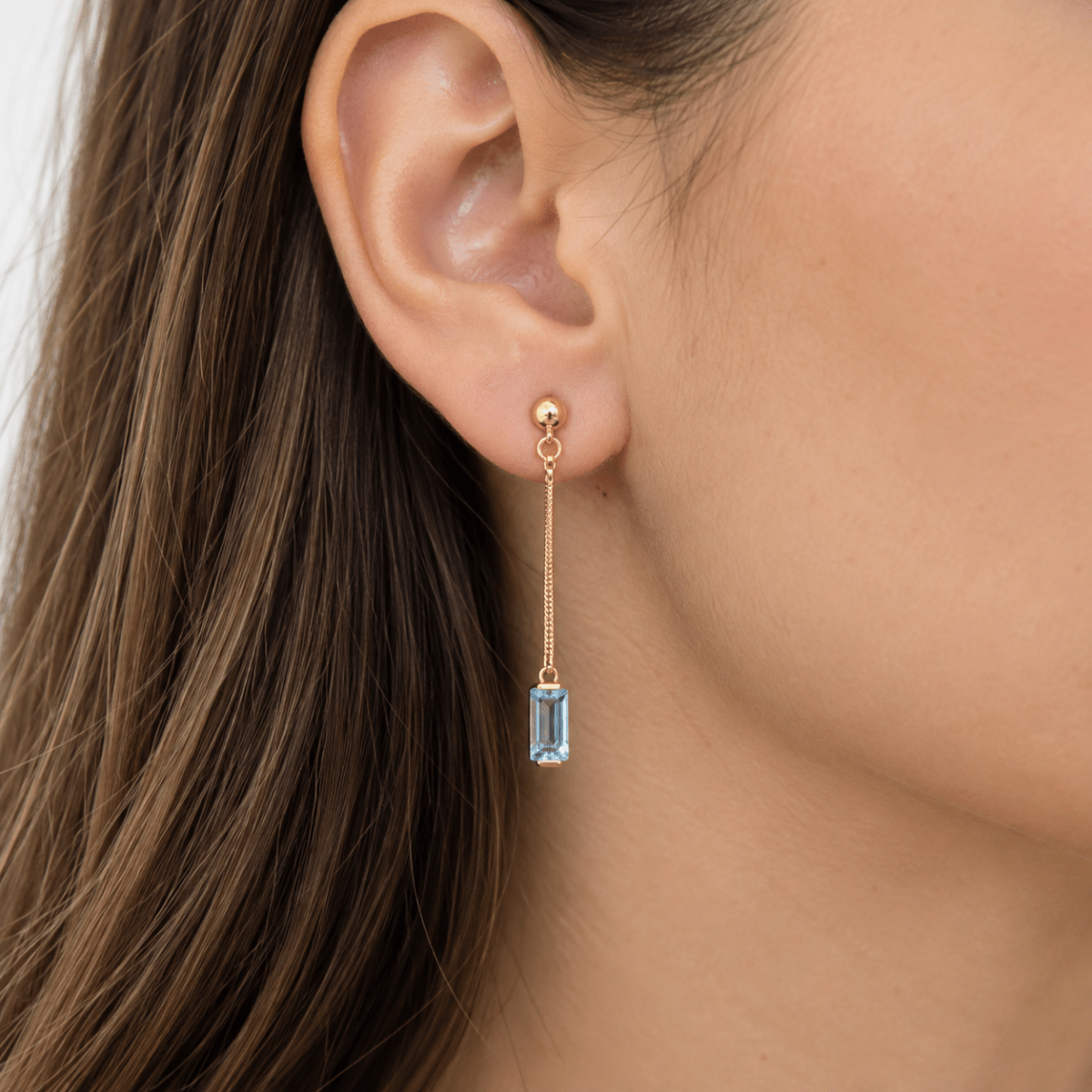 Boucles d’oreilles Pendantes en or jaune et topazes - Castafiore
