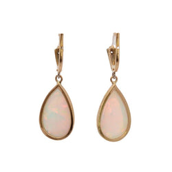 Boucles d'oreilles Pendantes en or jaune, opales et diamants - Castafiore