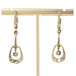 Boucles d'oreilles Pendantes en or jaune, or blanc et diamants - Castafiore