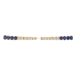 Boucles d'oreilles Pendantes en or jaune, saphirs et diamants - Castafiore