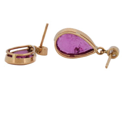 Boucles d'oreilles Pendantes en or jaune, tourmalines et diamants - Castafiore