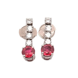 Boucles d'oreilles Pendantes en or, spinelles et diamants - Castafiore