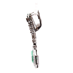 Boucles d'oreilles Pendantes en platine, émeraudes et diamants - Castafiore