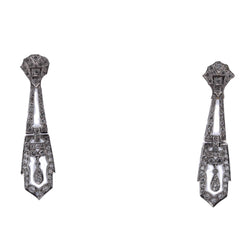 Boucles d'oreilles Pendantes en platine et diamants - Castafiore