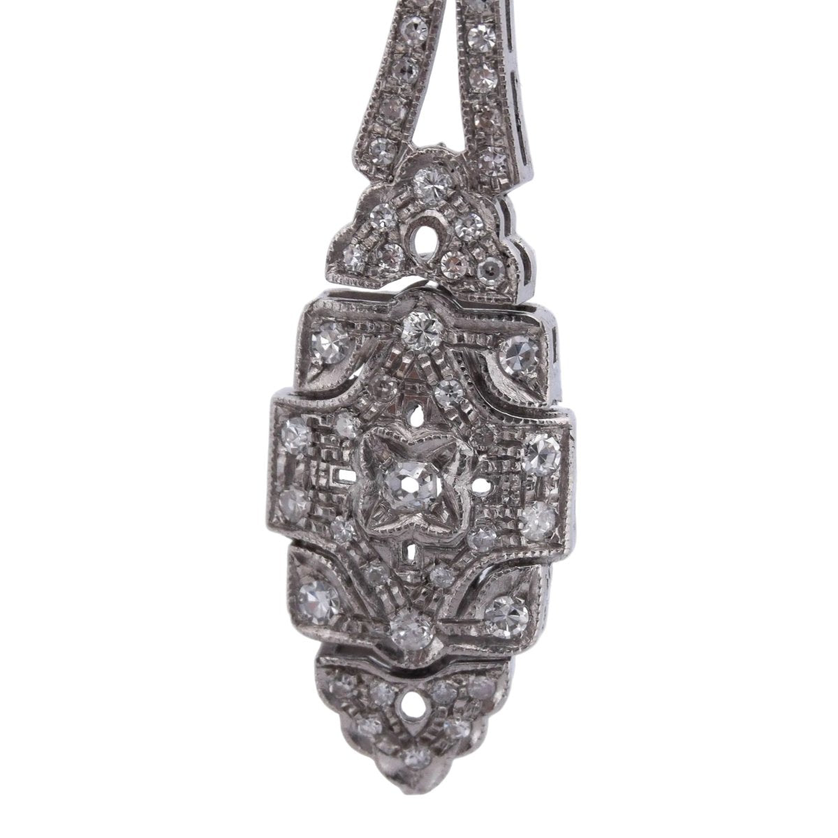 Boucles d'oreilles Pendantes en platine et diamants - Castafiore