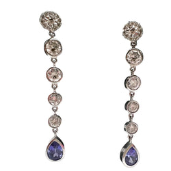 Boucles d'oreilles Pendantes en tanzanite et diamants - Castafiore