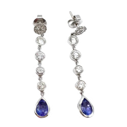 Boucles d'oreilles Pendantes en tanzanite et diamants - Castafiore