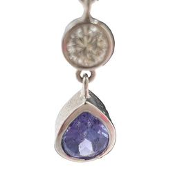 Boucles d'oreilles Pendantes en tanzanite et diamants - Castafiore