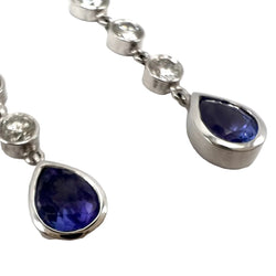 Boucles d'oreilles Pendantes en tanzanite et diamants - Castafiore