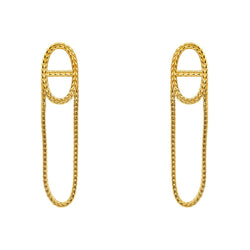 Boucles d'oreilles Pendantes HERMÈS "Chaîne d'ancre" en or jaune - Castafiore