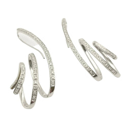 Boucles d'oreilles Pendantes HUTTON NEW YORK en or blanc et diamants - Castafiore