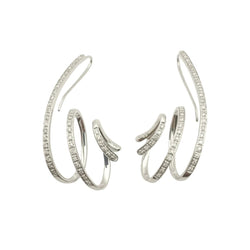 Boucles d'oreilles Pendantes HUTTON NEW YORK en or blanc et diamants - Castafiore