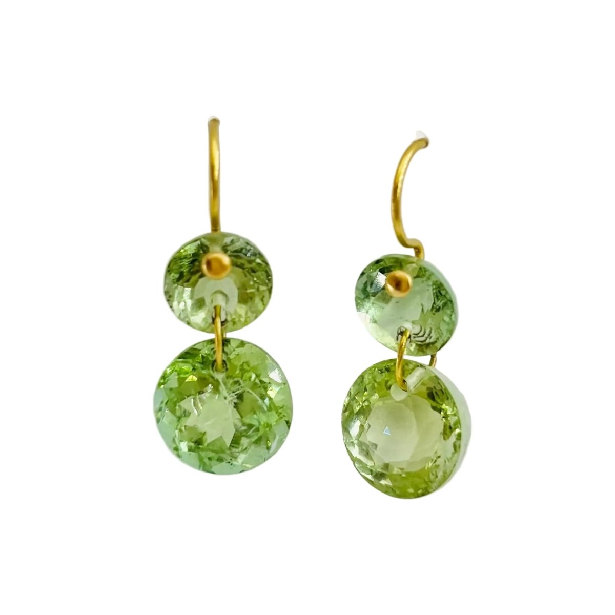 Boucles d'oreilles Pendantes MARIE-HÉLÈNE DE TAILLAC "Gem Incandescence" en or jaune et tourmaline verte - Castafiore