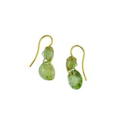 Boucles d'oreilles Pendantes MARIE-HÉLÈNE DE TAILLAC "Gem Incandescence" en or jaune et tourmaline verte - Castafiore