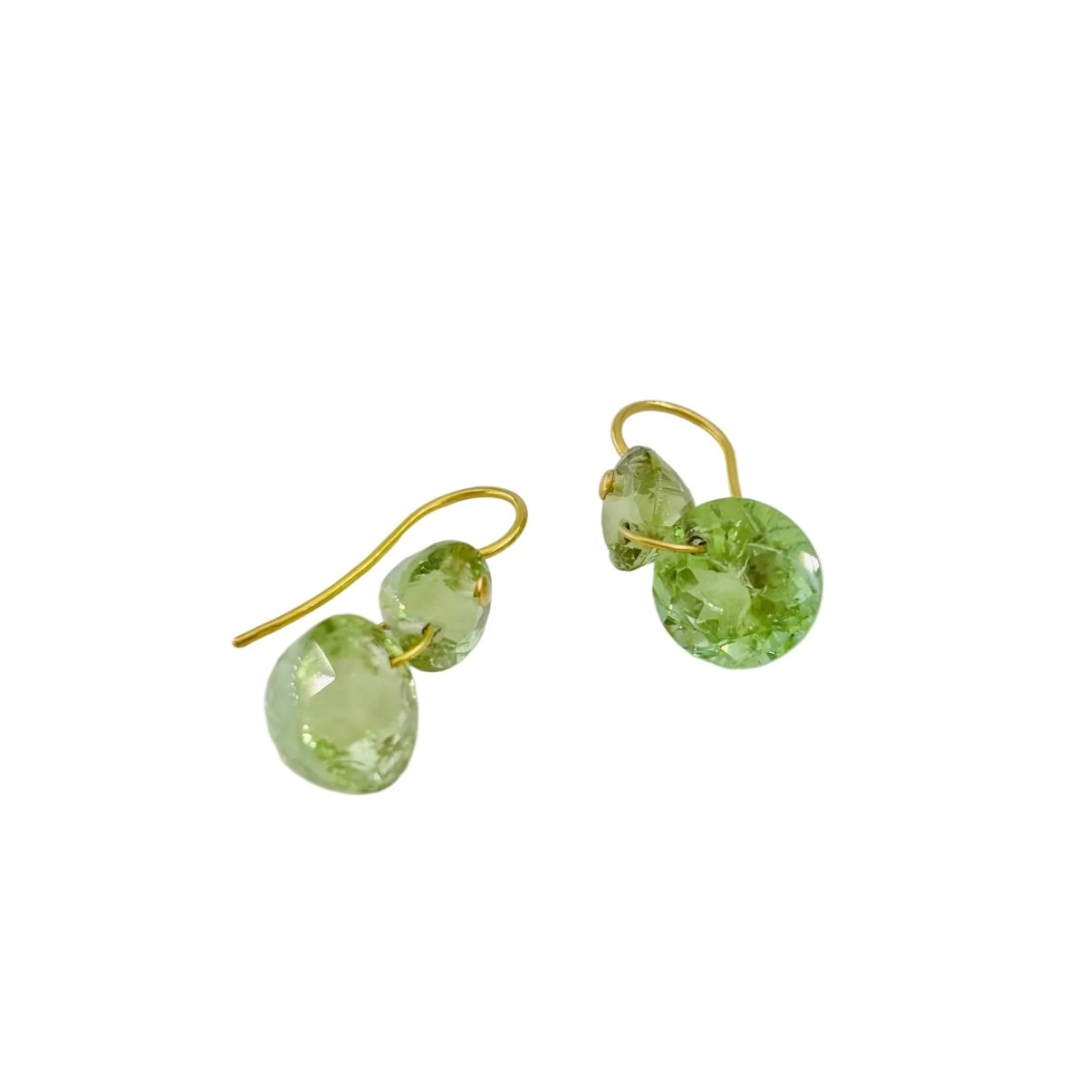 Boucles d'oreilles Pendantes MARIE-HÉLÈNE DE TAILLAC "Gem Incandescence" en or jaune et tourmaline verte - Castafiore