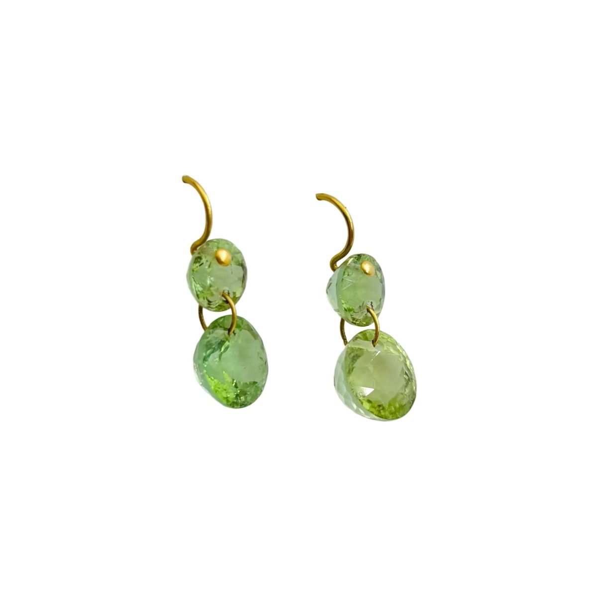 Boucles d'oreilles Pendantes MARIE-HÉLÈNE DE TAILLAC "Gem Incandescence" en or jaune et tourmaline verte - Castafiore