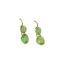 Boucles d'oreilles Pendantes MARIE-HÉLÈNE DE TAILLAC "Gem Incandescence" en or jaune et tourmaline verte - Castafiore