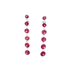 Boucles d'oreilles Pendantes REPOSSI en or blanc, rubis et diamants - Castafiore