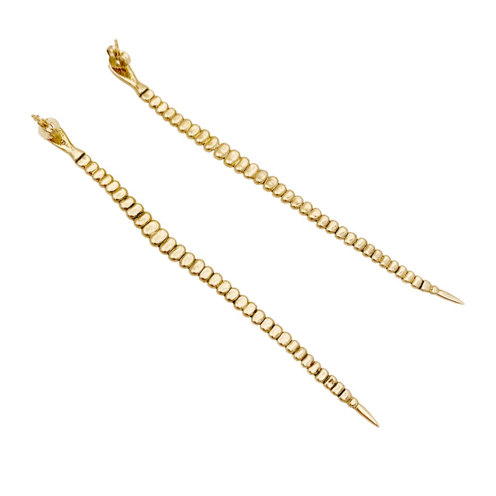 Boucles d'oreilles Pendantes TIFFANY & CO x ELSA PERETTI "Snake" en or jaune - Castafiore