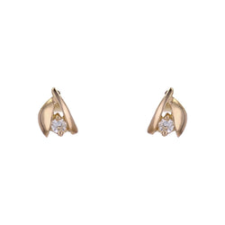 Boucles d'oreilles pierres blanches en or jaune - Castafiore