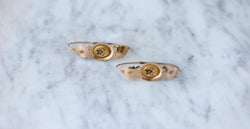Boucles d'Oreilles Poissardes Anciennes Or et Email - Castafiore