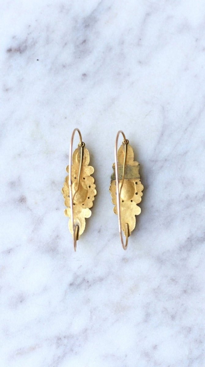 Boucles d’oreilles Poissardes en or et strass - Castafiore