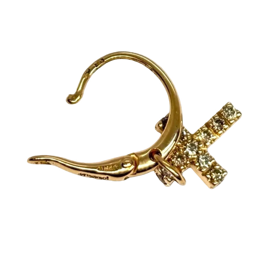 Boucles d'oreilles POMELLATO Croix en or rose et diamants - Castafiore