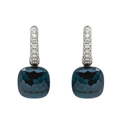 Boucles d'oreilles POMELLATO "Nudo" en or rose, topazes et diamants - Castafiore