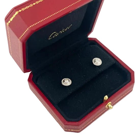Boucles d'oreilles Puces CARTIER en or blanc et diamants - Castafiore