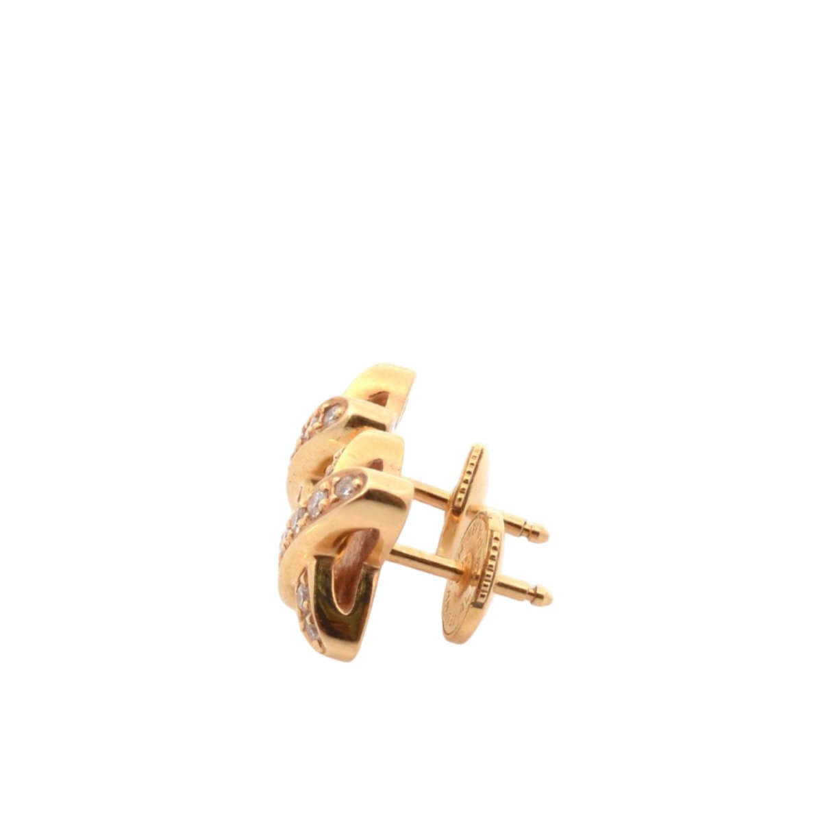Boucles d'oreilles Puces CHAUMET en or jaune et diamants - Castafiore