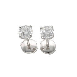 Boucles d'oreilles Puces DE BEERS en platine et diamants - Castafiore