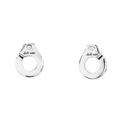 Boucles d'oreilles Puces DINH VAN "Menottes R7,5" en or blanc et diamants - Castafiore