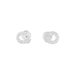 Boucles d'oreilles Puces DINH VAN "Menottes R7,5" en or blanc et diamants - Castafiore