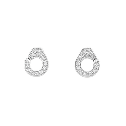 Boucles d'oreilles Puces DINH VAN "Menottes R7,5" en or blanc et diamants - Castafiore