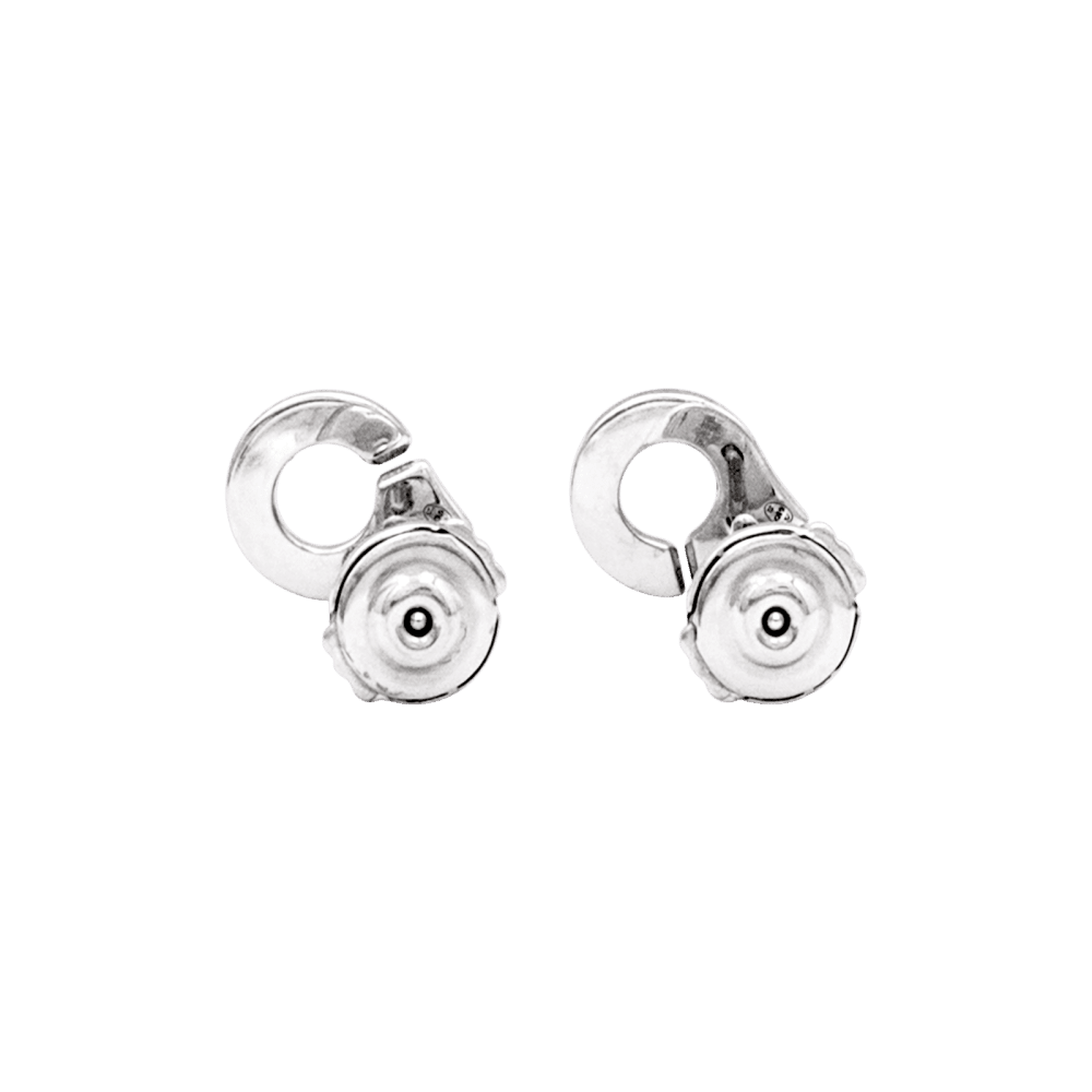 Boucles d'oreilles Puces DINH VAN "Menottes R7,5" en or blanc et diamants - Castafiore
