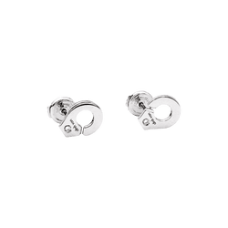 Boucles d'oreilles Puces DINH VAN "Menottes R7,5" en or blanc et diamants - Castafiore