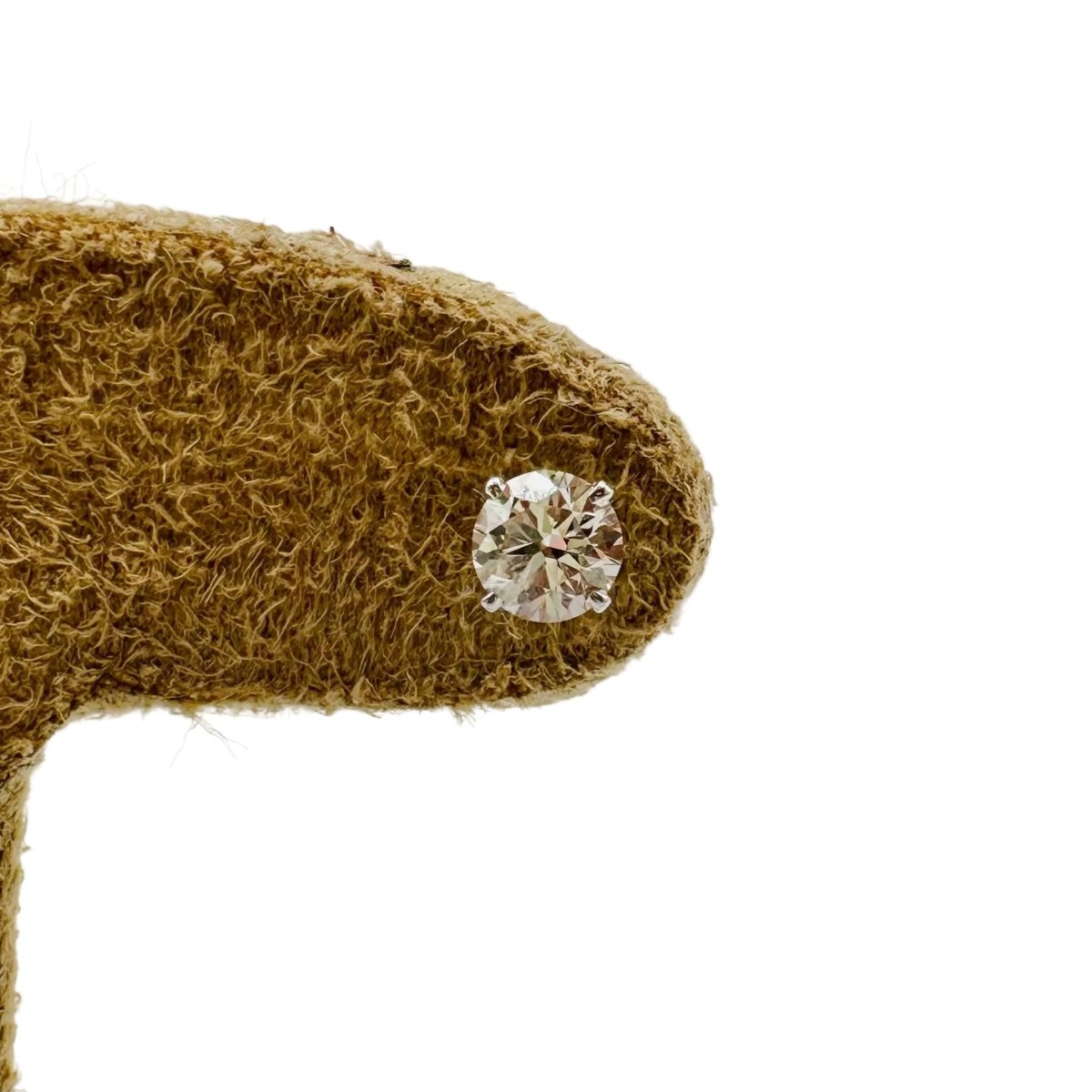 Boucles d'oreilles Puces en or blanc diamants - Castafiore