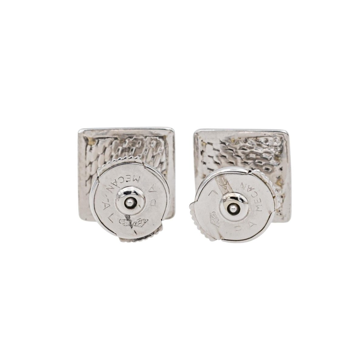 Boucles d'oreilles Puces en or blanc, émeraudes et diamants - Castafiore