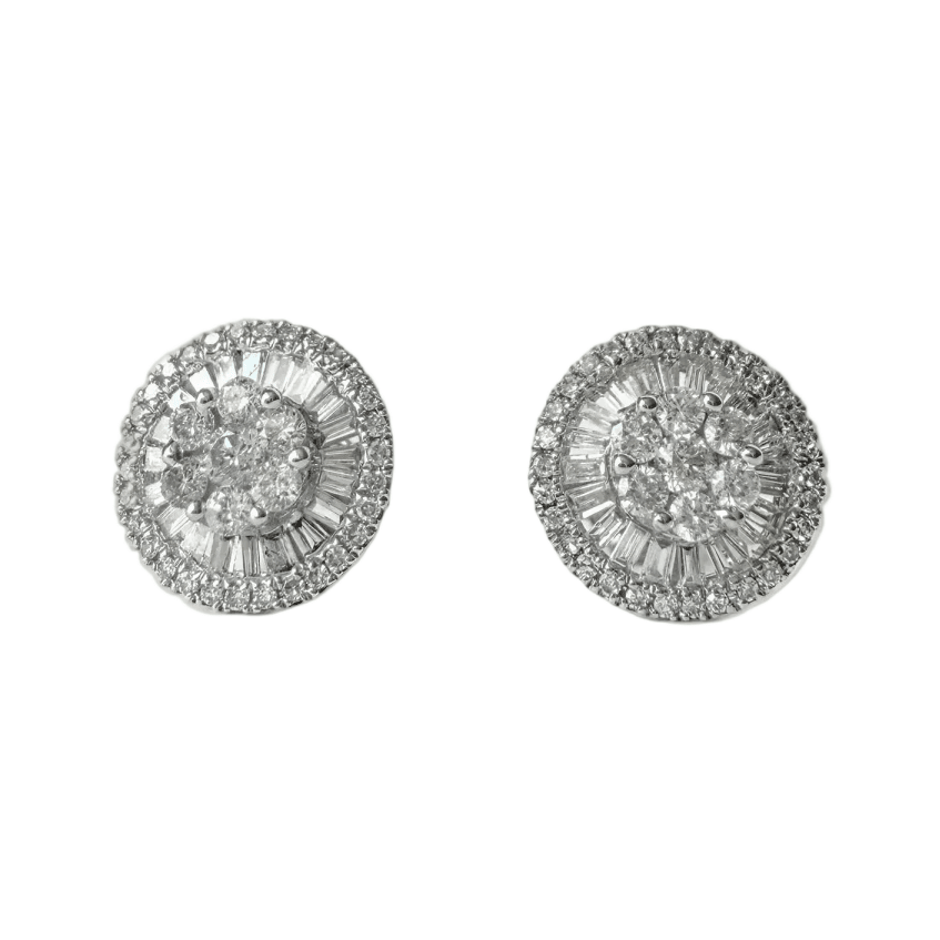 Boucles d'oreilles Puces en or blanc et diamants