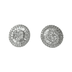 Boucles d'oreilles Puces en or blanc et diamants