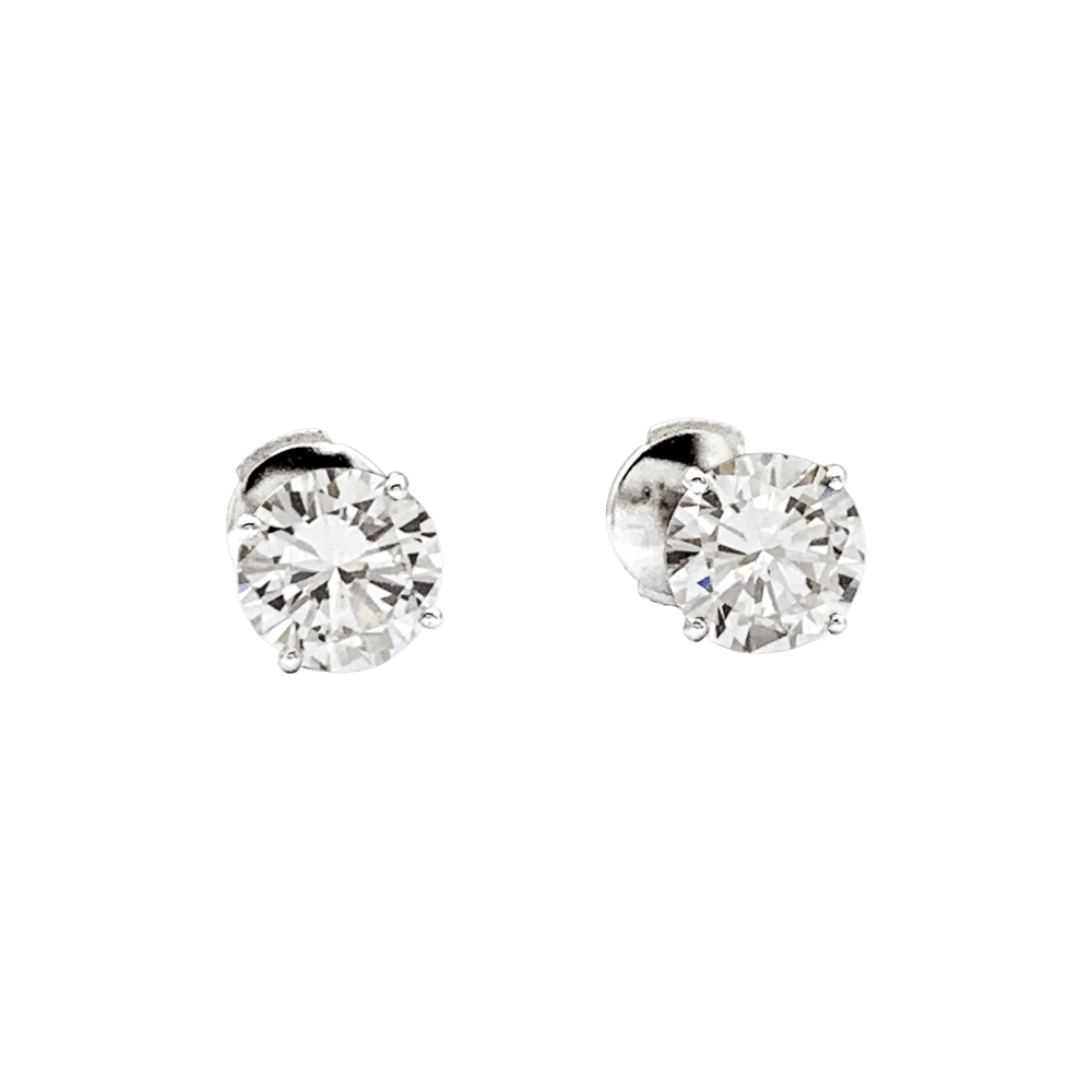 Boucles d'oreilles Puces en or blanc et diamants - Castafiore