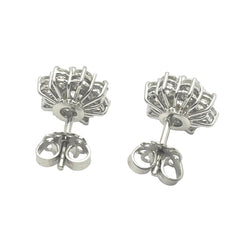 Boucles d'oreilles Puces en or blanc et diamants - Castafiore