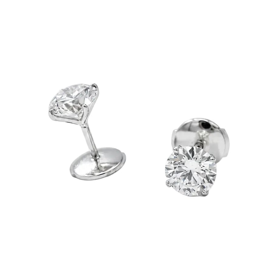 Boucles d’oreilles Puces en or blanc et diamants - Castafiore