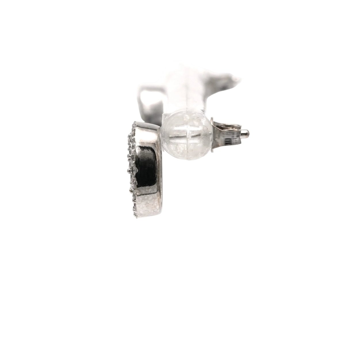 Boucles d'oreilles Puces en or blanc et diamants - Castafiore