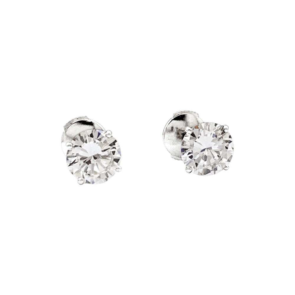 Boucles d'oreilles Puces en or blanc et diamants - Castafiore
