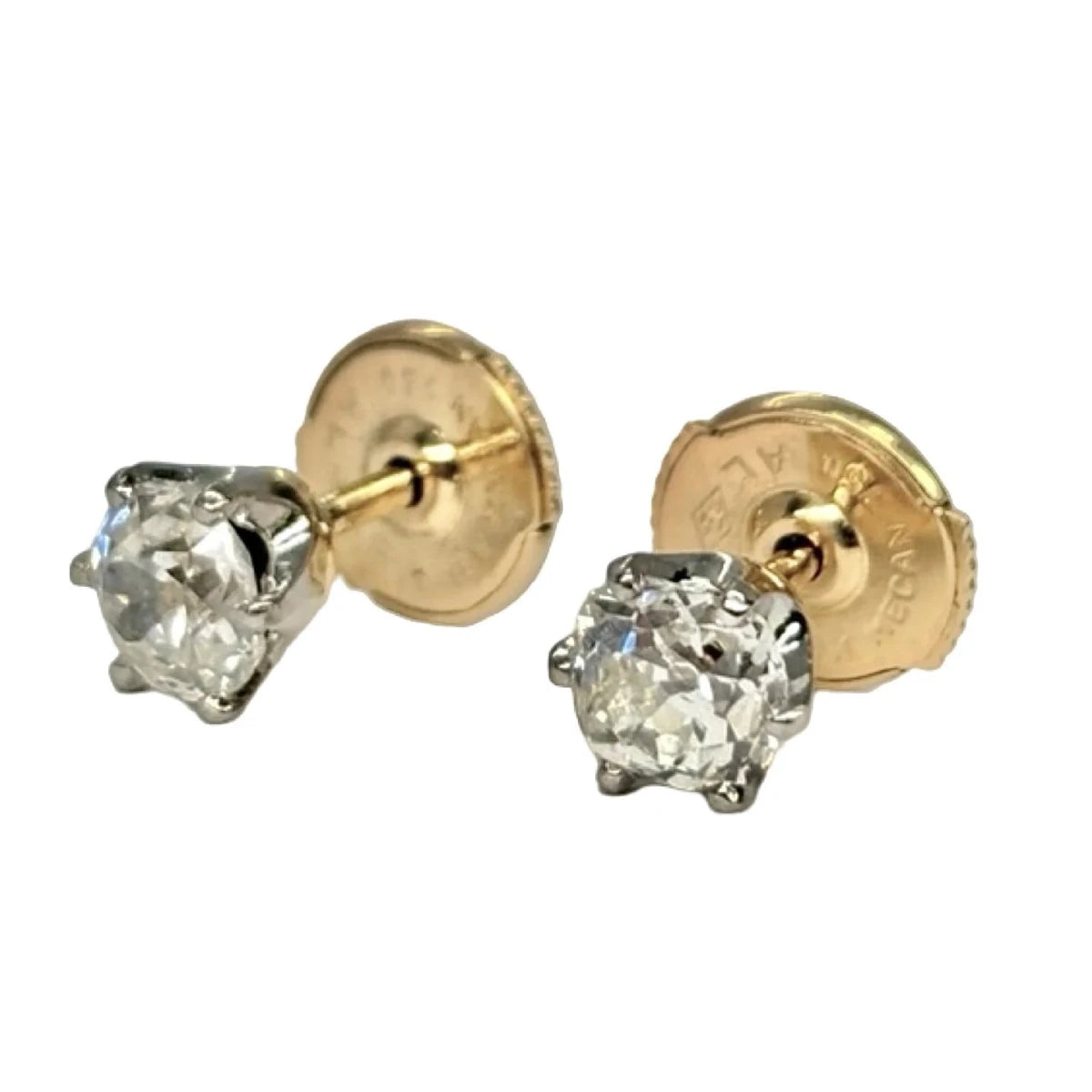 Boucles d'oreilles Puces en or blanc et diamants - Castafiore