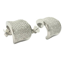 Boucles d'oreilles Puces en or blanc et diamants - Castafiore