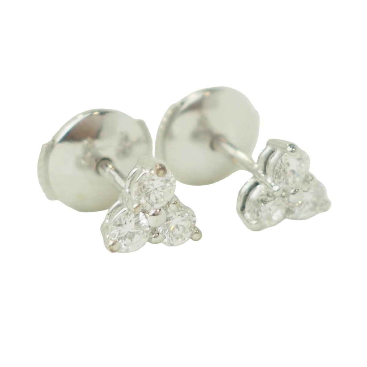 Boucles d’oreilles Puces en or blanc et diamants - Castafiore
