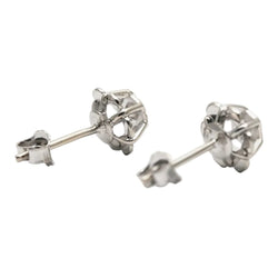 Boucles d'oreilles Puces en or blanc et diamants - Castafiore